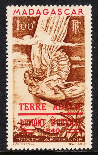 Madagascar — Scott C54 — 1948 Terre AdÉlie Overprint — Mlh — Scv $40.  00