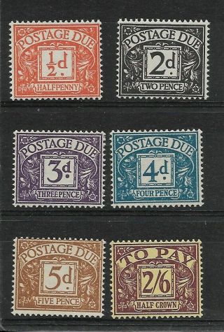 Postage Dues 1954 - 1955 Set With Wmk Tudor Crown & E2r Never Hinged