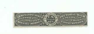 U.  S.  Stamp Revenue Priv.  Die Medicine Scott Rs176a Old Paper Tw Marsden Cv 525.  00