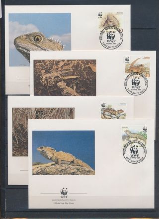 Xb72307 Zealand 1991 Tuatara Animals Reptiles Wwf Fdc 