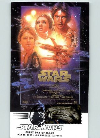 Star Wars,  2007 First Day Of Issue On Card,  The Movie Poster Pictured