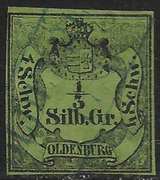 Oldenburg Stamps 1852 Mi 1 Canc F/vf Cat Value $1700