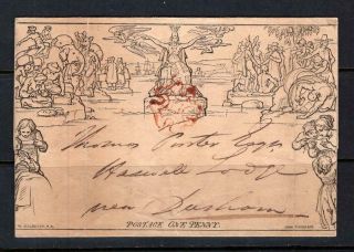 Great Britain 1840 Mulready 1d Letter Sheet - -