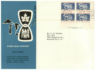 (88) Canada Fdc Cover - 1959 - Seaway Opening (with Insert)