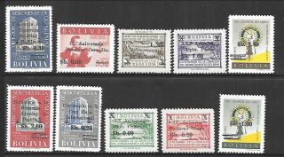 Bolivia Sc 482 - 91,  C261 - 72 Nh Issue Of 1966 - Overprints