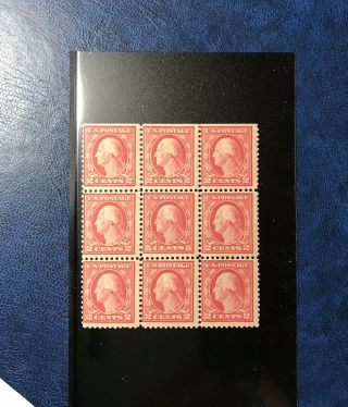 Us Postage Stamp U.  S.  Scott 505 Error Block Of 9 5 Cent Error In Center