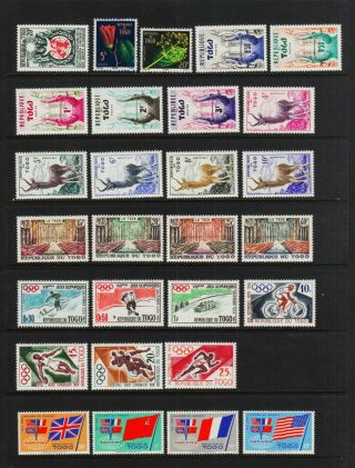 Togo 347//421 Hinged 1958 - 1962 Early Independence Scv $30.  55