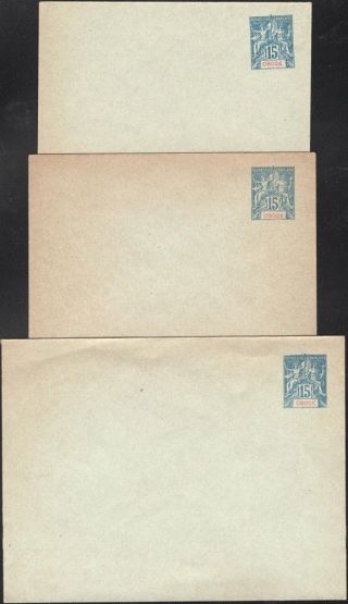 Obock,  1892.  Envelopes H&g 2,  A,  B,  (3),