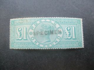 Uk Stamps: £1 Queen Victoria Specimen - Rare (f217)