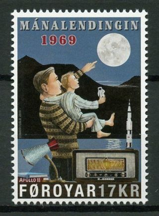 Faroe Islands Faroes 2019 Mnh Apollo 11 Moon Landing 1v Set Space Stamps