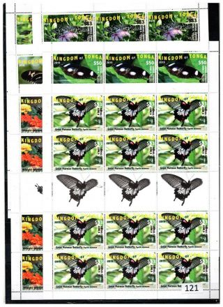 ,  12x Tonga - Mnh - Butterflies