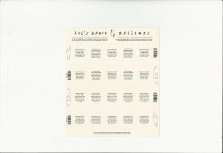 US Stamps Sheet/Postage Sct 3942a Lets Dance - Bailemos MNH F - VF OG FV$7.  40 2