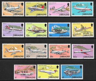 Gibraltar 1982 Aircraft Set,  Complete To £5 (mnh)