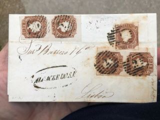 Rare Portugal Folding Letter Postal Cover Alcácer Do Sal To Lisboa 1861