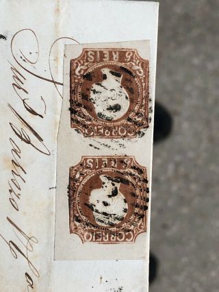 Rare Portugal Folding Letter Postal Cover Alcácer do Sal To Lisboa 1861 3