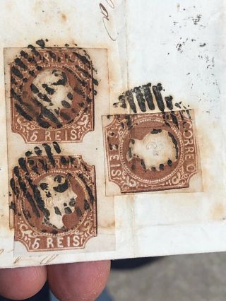 Rare Portugal Folding Letter Postal Cover Alcácer do Sal To Lisboa 1861 4