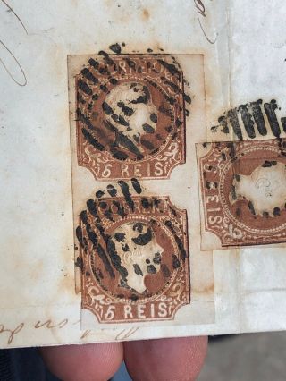 Rare Portugal Folding Letter Postal Cover Alcácer do Sal To Lisboa 1861 5