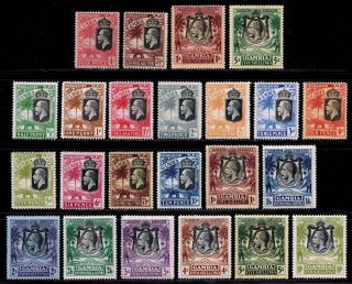 Gambia 1922 - 1929 Mh 2 Sets (19,  4) Sg 118/142 Cat £375