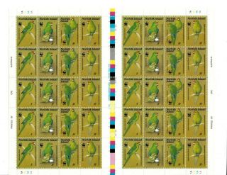Special Lot Wwf Norfolk Isl.  2004 832 - 5 - Kingfisher - 2 Sheets Of 40 - Mnh