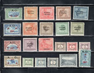 Belgian Congo Ruanda Urundi Africa Stamps Hinged Lot 1435