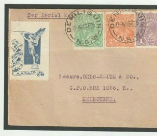 Australia Aviation Cover 1925 First Day Use Aas Angel Label Ffc Nsw Kgv Mca19