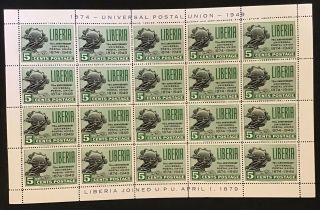 Liberia - 1949 75th Anniversary Upu 5c Sheets Of 20,  Perf,  Imperf,  Sg 711,  Mnh
