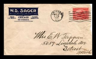 Dr Jim Stamps Us Commercial Chicago Illinois Scott 549 On Cover 1921