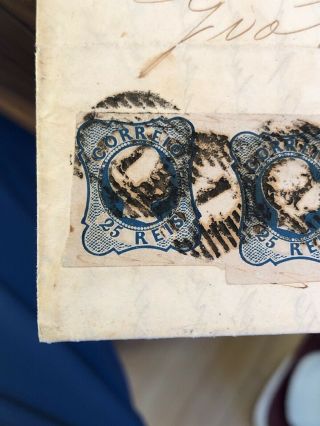 Rare Portugal Folding Letter Cover Lisbon To Genoa Italy 1856 10