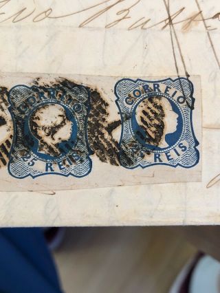 Rare Portugal Folding Letter Cover Lisbon To Genoa Italy 1856 9