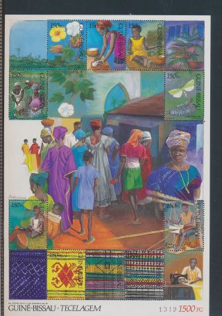 Xb68416 Guinea - Bissau Traditional Clothing Folklore Xxl Sheet Mnh