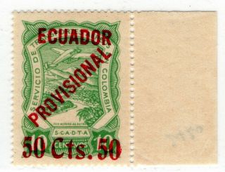 Ecuador - Scadta - 50c Provisional Stamp - Mnh - Sc C6 - Cat $ 700 - 1929 - Rrrr
