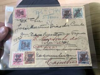 1920’s Rare Portugal Colonial Mozambique Postal Cover From São Tomé Registered? 3