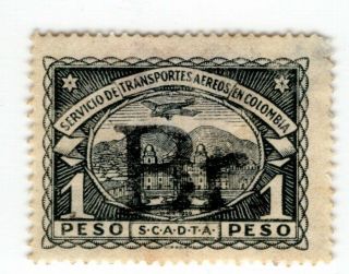 Brazil - Colombia - Scadta Consular - 1p " Br " Stamp - Sc Clbr8 - Mh.  Rare