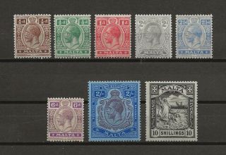 Malta 1921 - 2 Sg 97 - 104 Cat £450