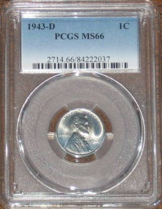 1943 D Lincoln Steel Wheat Penny Pcgs Grade Ms66 Certified Uncirculated Cent 1c