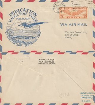 Us 1935 Dedication Of Hamilton Field Us Army Air Base San Rafael Calif Cover