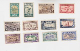 Colombia 1935 Sc 421/32 Twelve Stamps Mnh Olympics Game P790