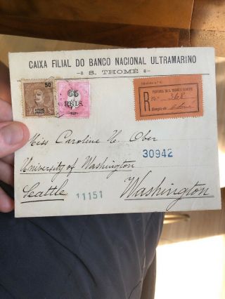 Rare São Tomé Y Principe Portugal Colonial Cover To Seattle Usa 1905 Registered