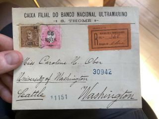 Rare São Tomé Y Principe Portugal Colonial Cover To Seattle USA 1905 Registered 7