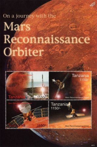 Nasa Mars Reconnaissance Orbiter (mro) Space Stamp Sheet (2006 Tanzania)