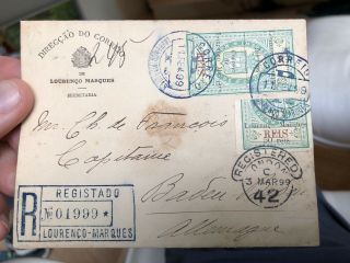 Rare Portugal Colonial Cover Lourenço Marques To Germany 1899 (registered)