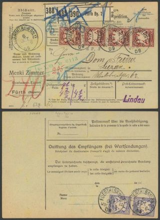 Germany Bavaria 1909 - Parcel Post Waybill Furth To Switzerland 36185/10