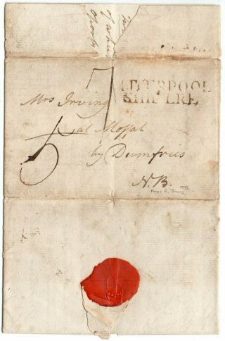 1793 Barbados To Great Britain Cover,  Scarce Cancel,  Top Rarity