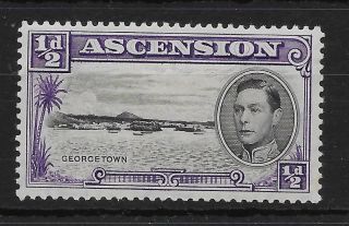 Ascension Sg38a 1938 ½d Black & Violet P13½ Long Centre Bar To E Var Mtd