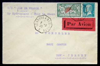1928 Isle De France Ship To Shore Catapult Flight To Jersey,  Roessler Cover