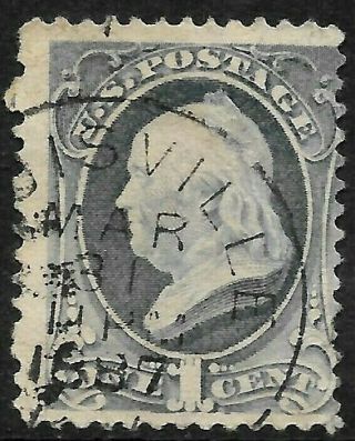 Fancy Cancel " Mar 311887 " Son Town Date 1 Cent 206 Banknote 1883 Us Stamp 92c17