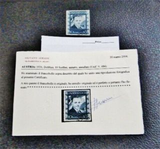 Nystamps Austria Stamp 380 With Certificate $725 Signed