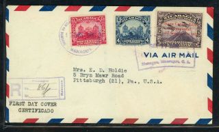 Nicaragua Postal History: Lot 146 1932 Reg Fdc Maxwell A30 To Pittsburgh $$$$