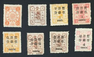 China,  1894 - 97 Dowager Issues,  Mh Selection,  Fresh Colour,  Some Paper Adhesion