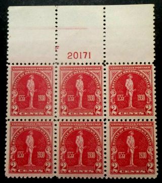 Buffalo Stamps: Scott 688 " Reds " Plate Block,  Nh/og & F/vf,  Cv = $60